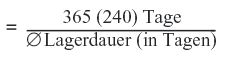 Berechnungsmethode Lagerumschlagshäufigkeit